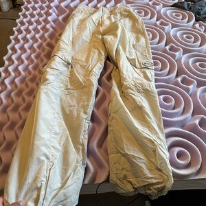 Young LA Cargo Nylon Jeans Size XS - Light Tan/White